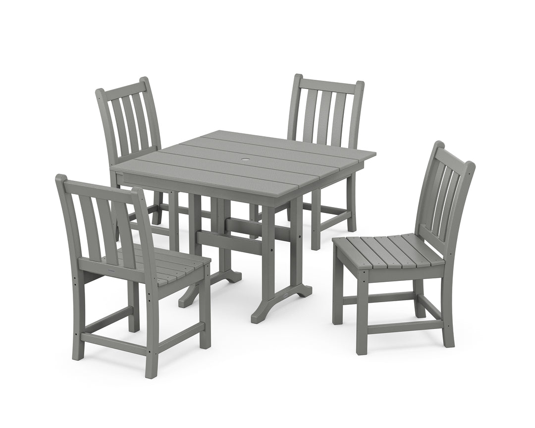 POLYWOOD® Traditional Garden Side Chair 5-Piece Farmhouse Dining Set