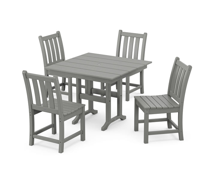 POLYWOOD® Traditional Garden Side Chair 5-Piece Farmhouse Dining Set