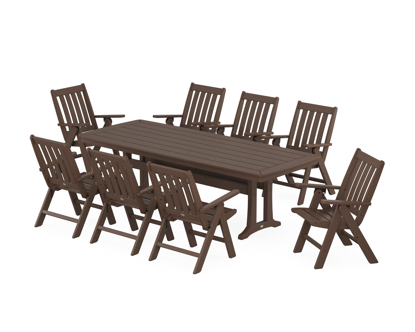 Vineyard Folding 9-Piece Dining Set with Trestle Legs