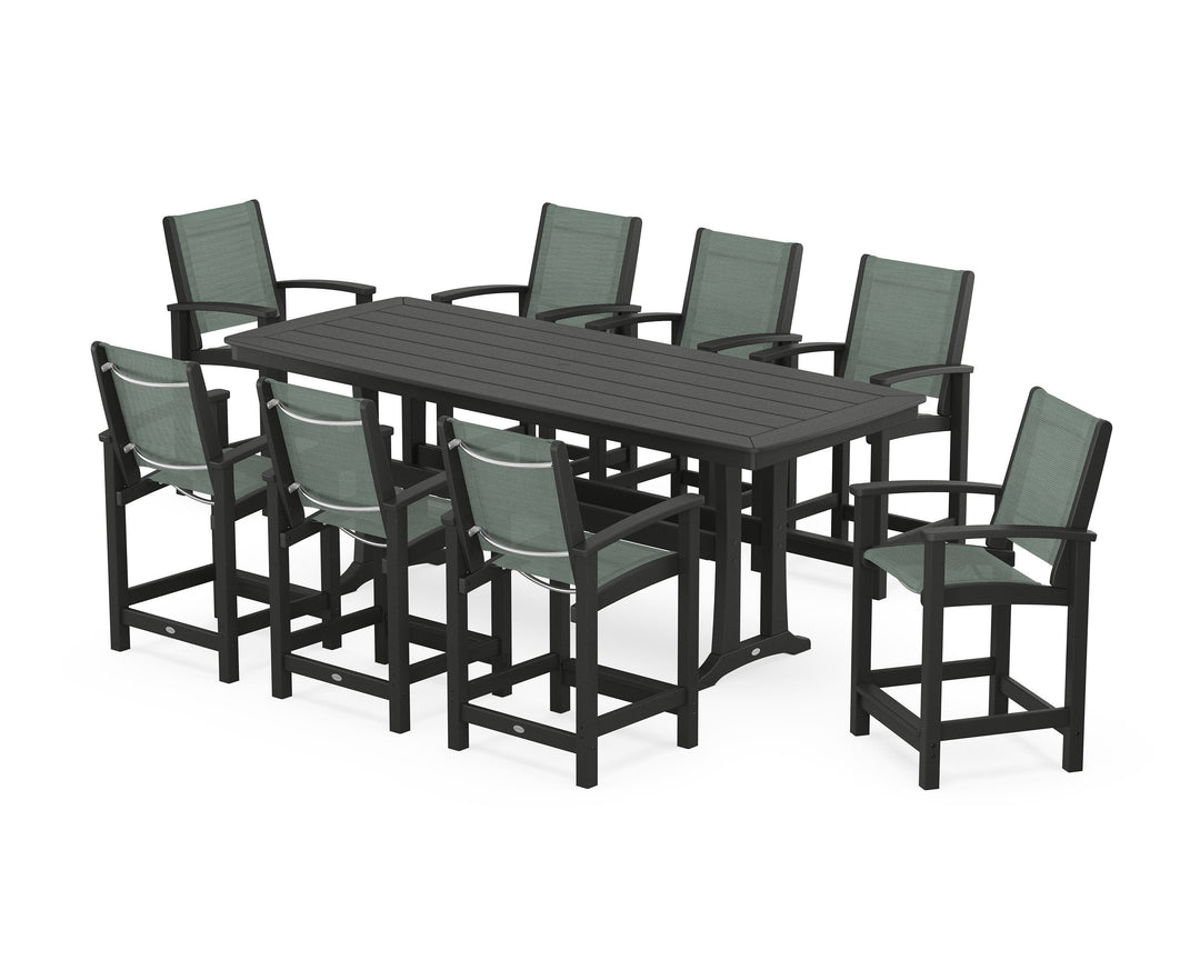 POLYWOOD® Coastal 9-Piece Counter Set with Trestle Legs