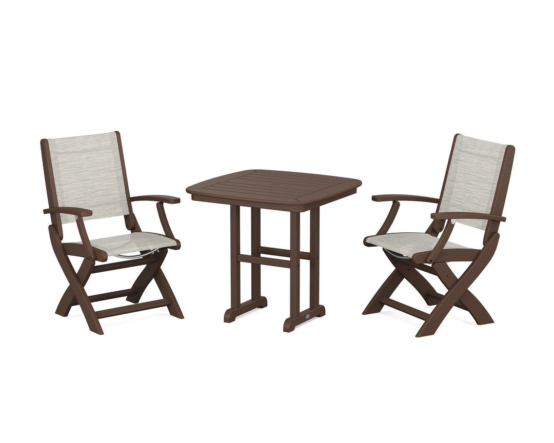POLYWOOD® Coastal Folding Chair 3-Piece Dining Set