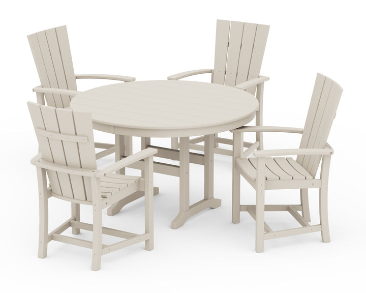 POLYWOOD® Quattro 5-Piece Round Farmhouse Dining Set