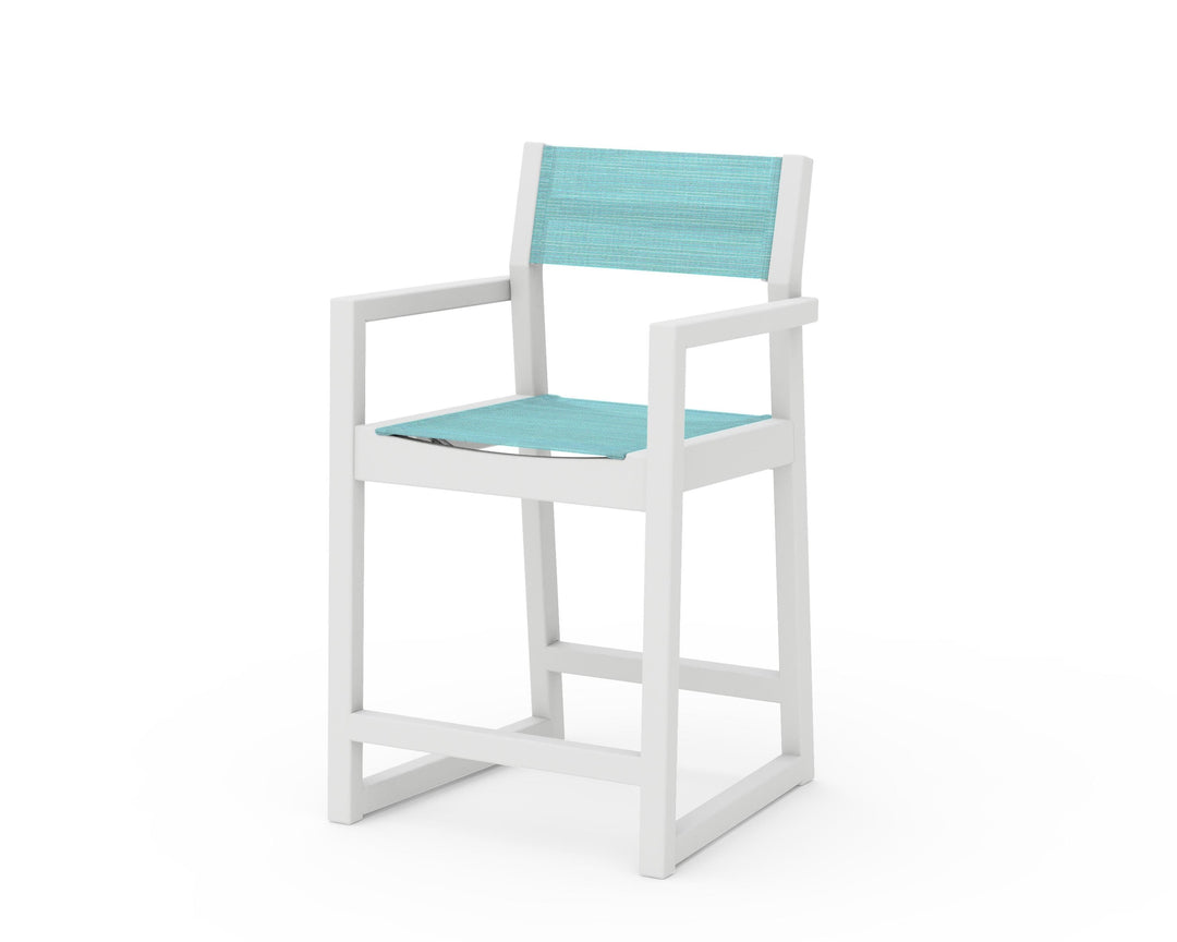 POLYWOOD® EDGE Sling Counter Arm Chair