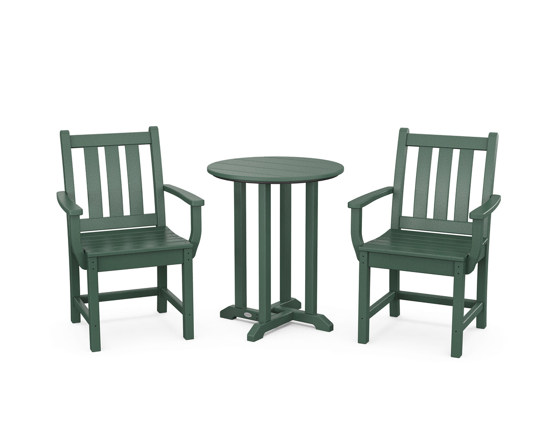 POLYWOOD® Traditional Garden 3-Piece Round Bistro Dining Set
