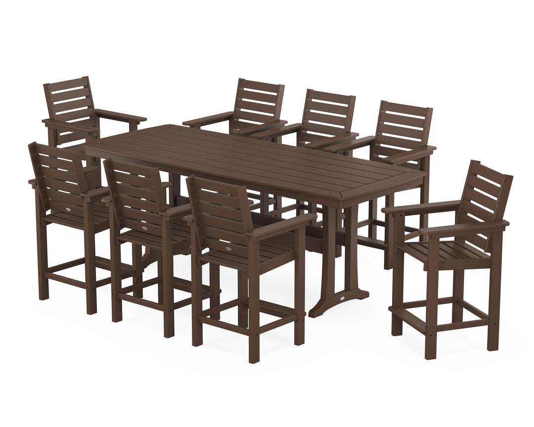 POLYWOOD® Captain 9-Piece Counter Set with Trestle Legs