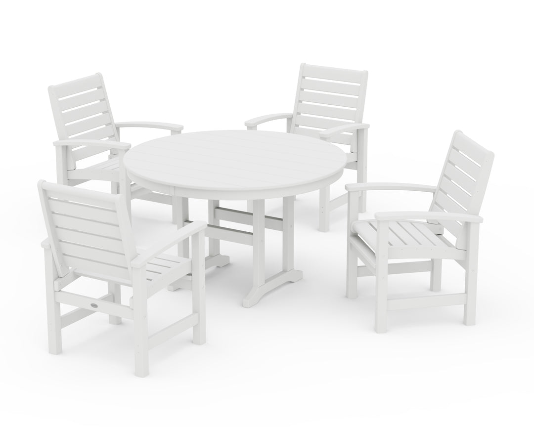POLYWOOD® Signature 5-Piece Round Farmhouse Dining Set