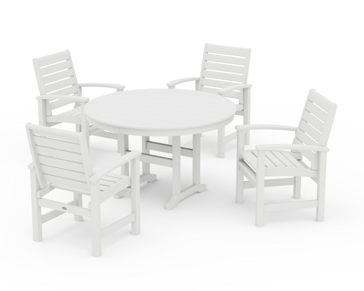 POLYWOOD® Signature 5-Piece Round Farmhouse Dining Set