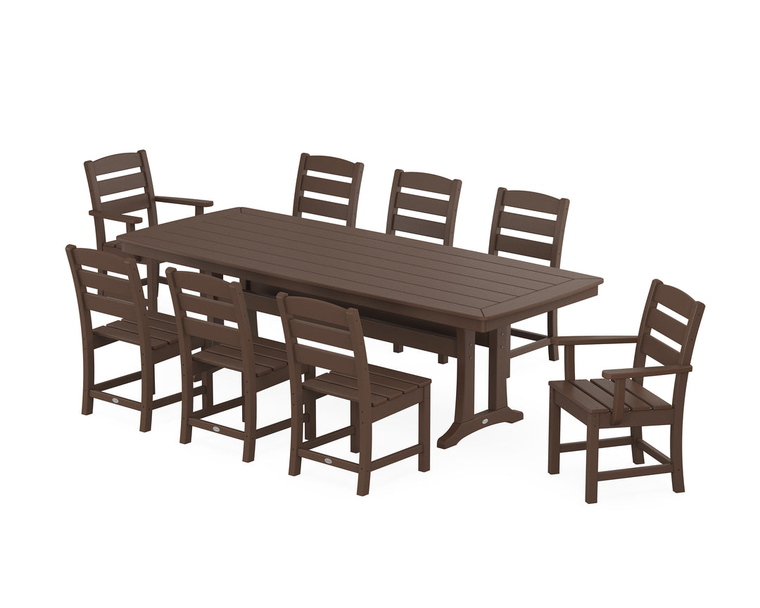POLYWOOD® Lakeside 9-Piece Dining Set with Trestle Legs