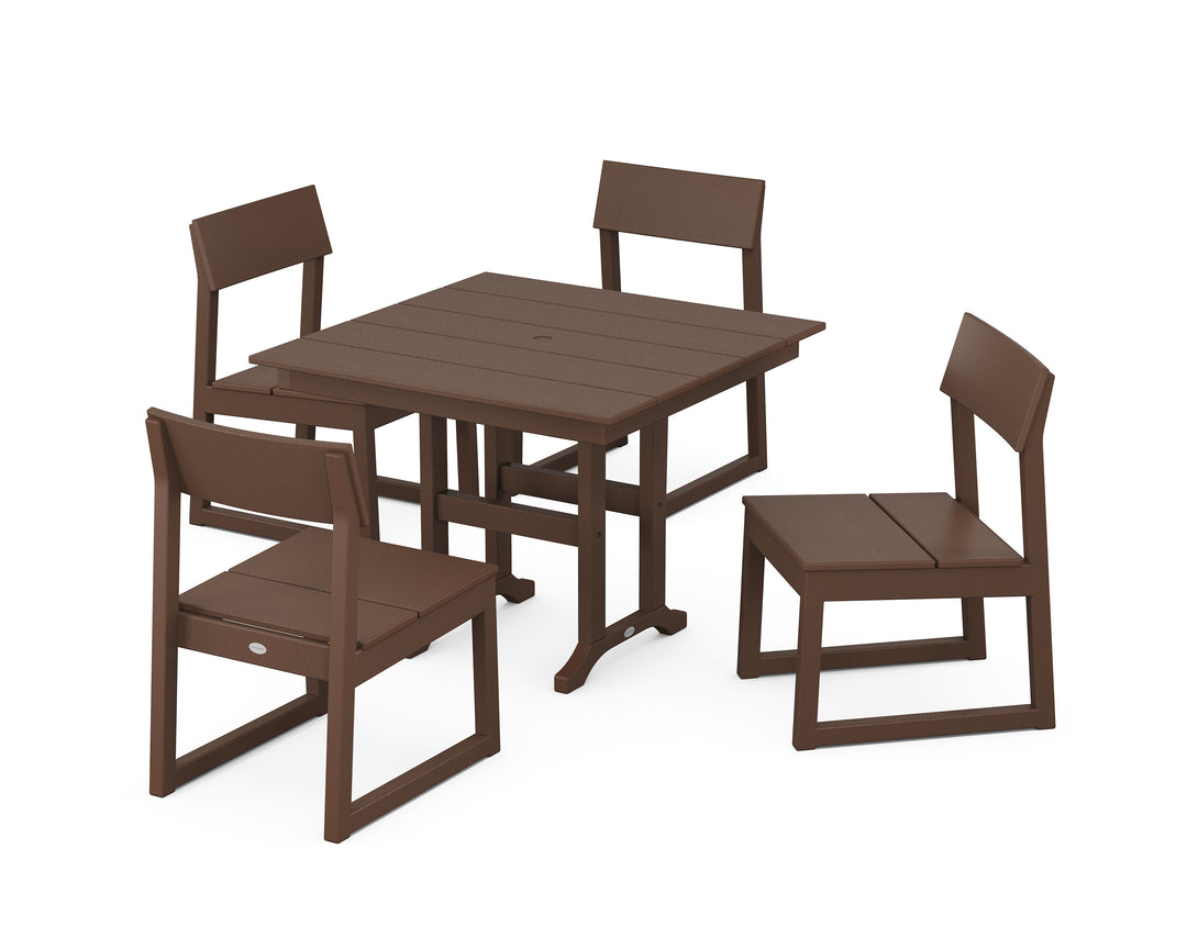 POLYWOOD® EDGE Side Chair 5-Piece Farmhouse Dining Set