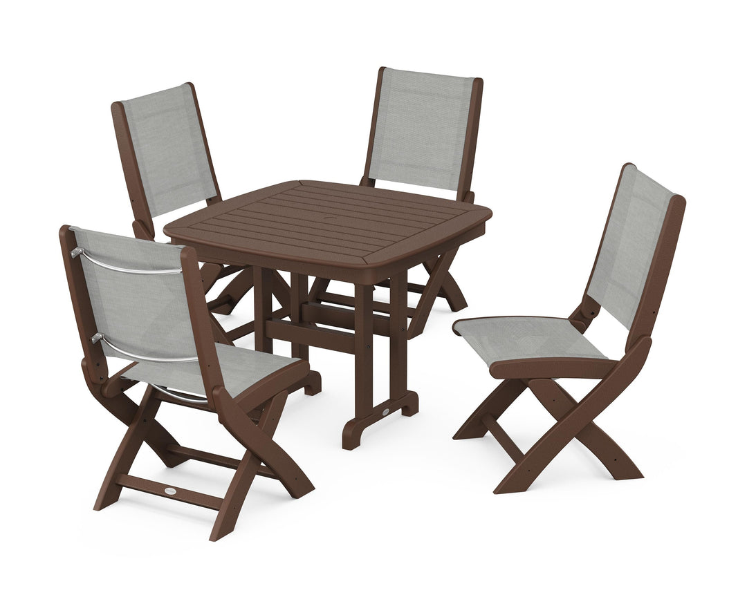 POLYWOOD® Coastal Folding Side Chair 5-Piece Dining Set