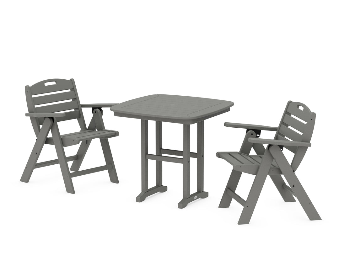 POLYWOOD® Nautical Folding Lowback Chair 3-Piece Dining Set