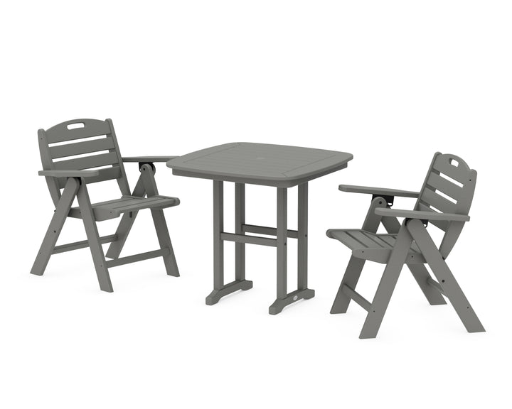 POLYWOOD® Nautical Folding Lowback Chair 3-Piece Dining Set