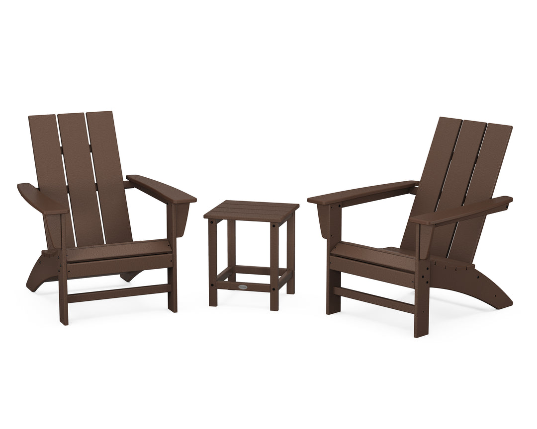POLYWOOD® Modern 3-Piece Adirondack Set with Long Island 18" Side Table