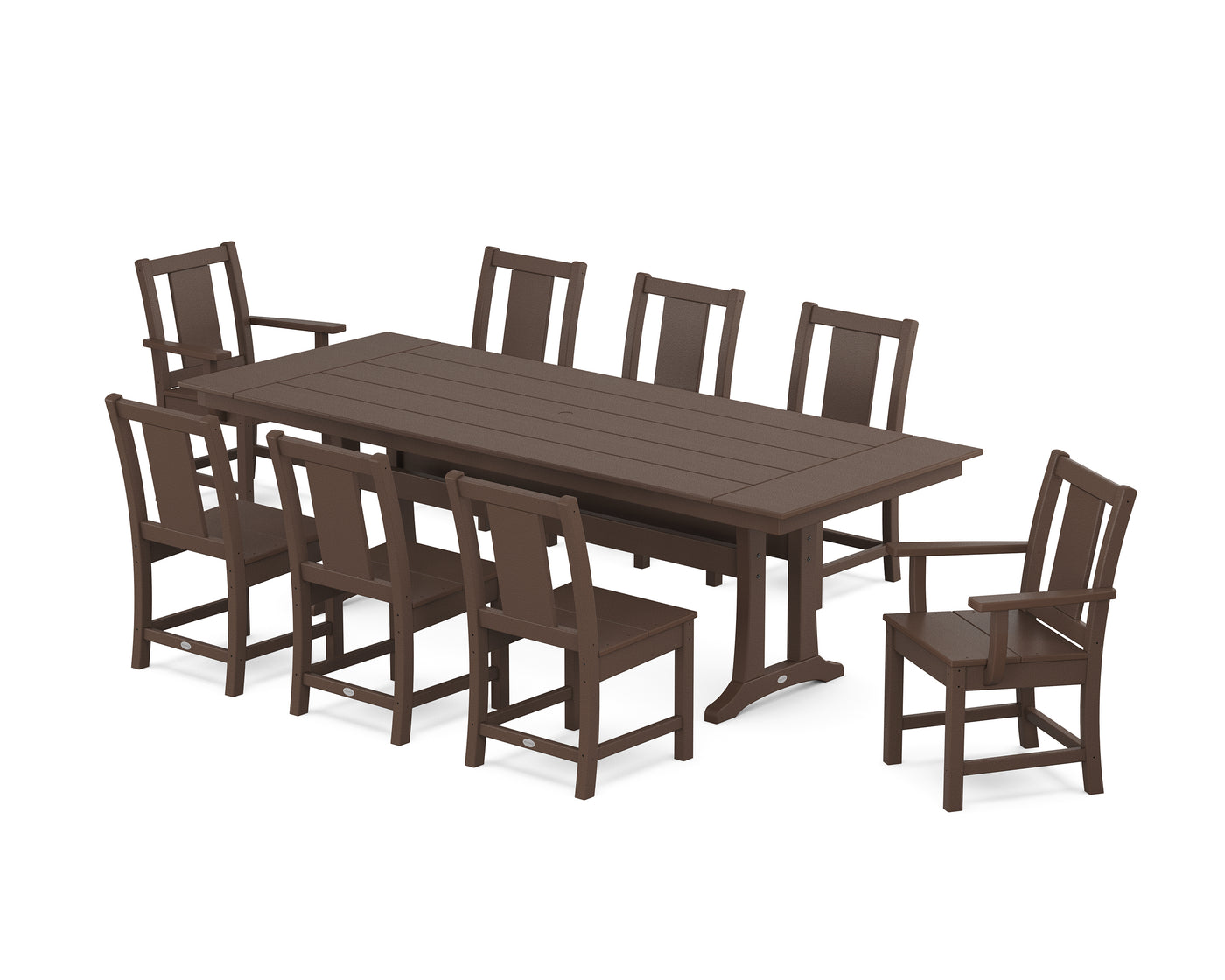 Prairie 9-Piece Farmhouse Dining Set with Trestle Legs