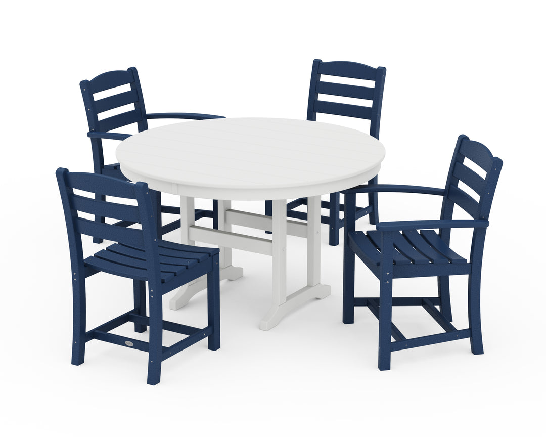 POLYWOOD® La Casa Café 5-Piece Round Farmhouse Dining Set