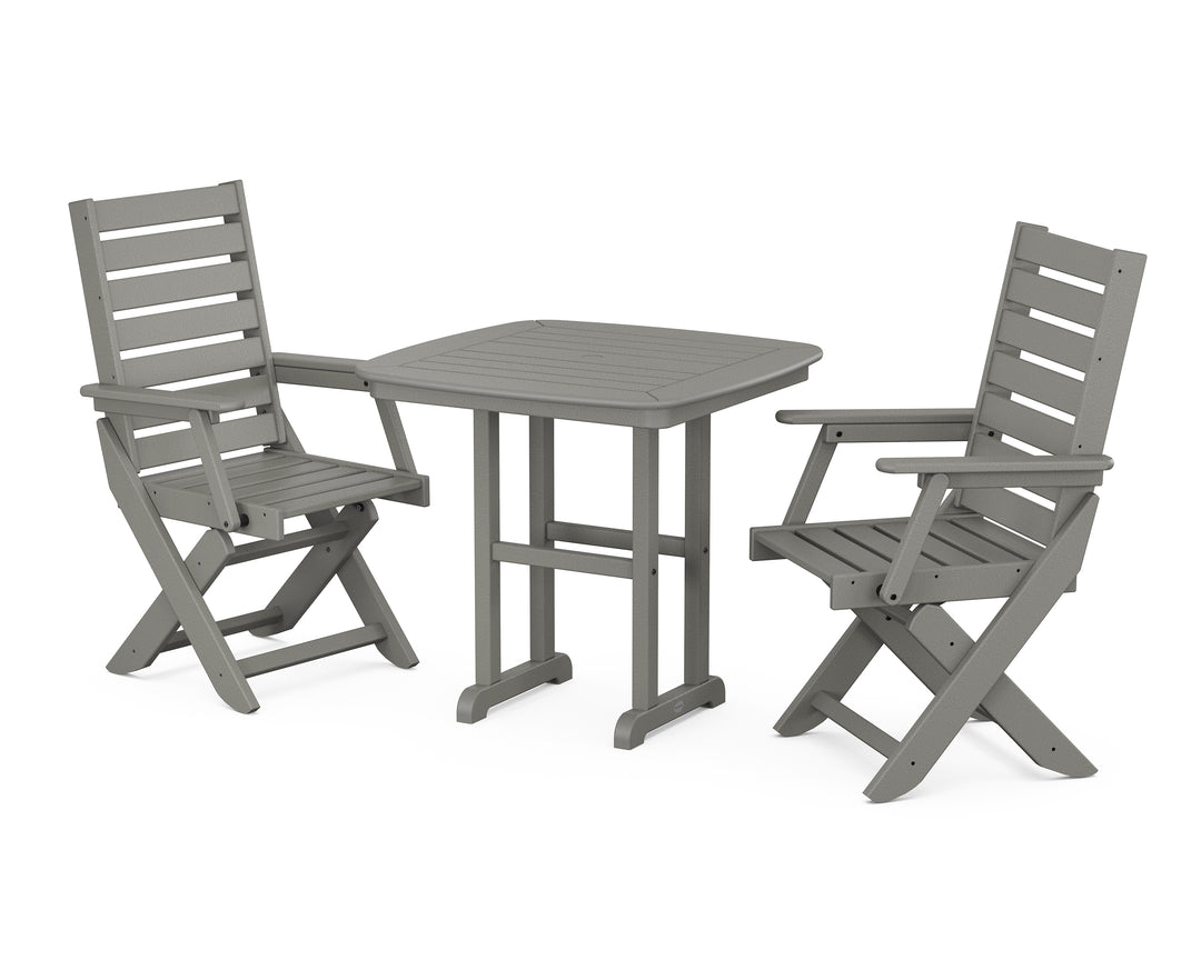 POLYWOOD® Captain Folding Chair 3-Piece Dining Set