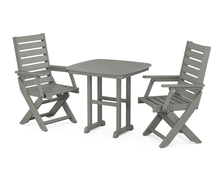 POLYWOOD® Captain Folding Chair 3-Piece Dining Set