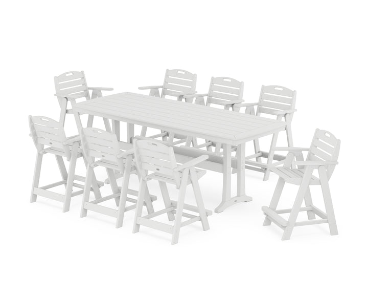 POLYWOOD® Nautical 9-Piece Counter Set with Trestle Legs