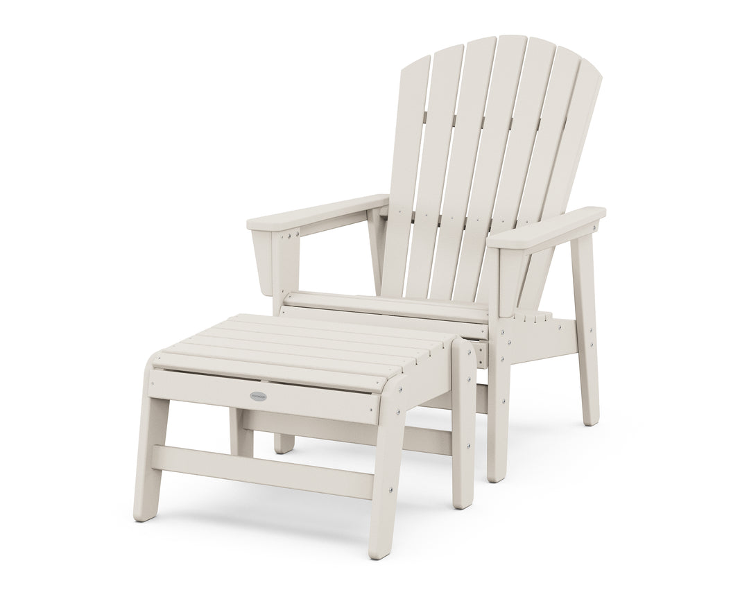 POLYWOOD® Nautical Grand Upright Adirondack Chair with Ottoman