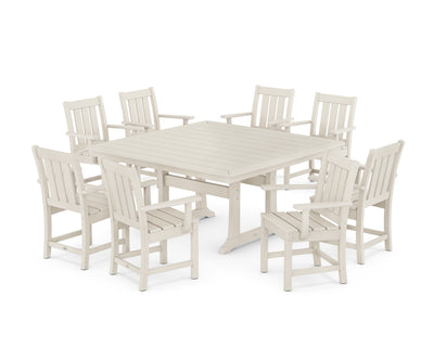 Oxford 9-Piece Square Dining Set with Trestle Legs