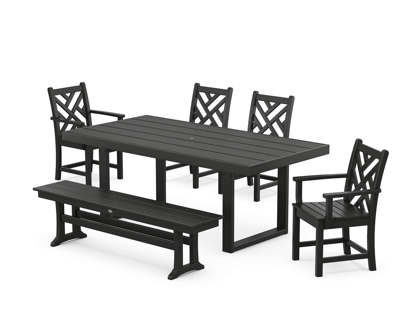 Chippendale 6-Piece Dining Set with Bench