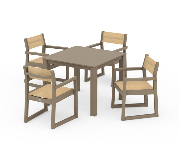 POLYWOOD® EDGE Sling Arm Chair 5-Piece Parsons Dining Set