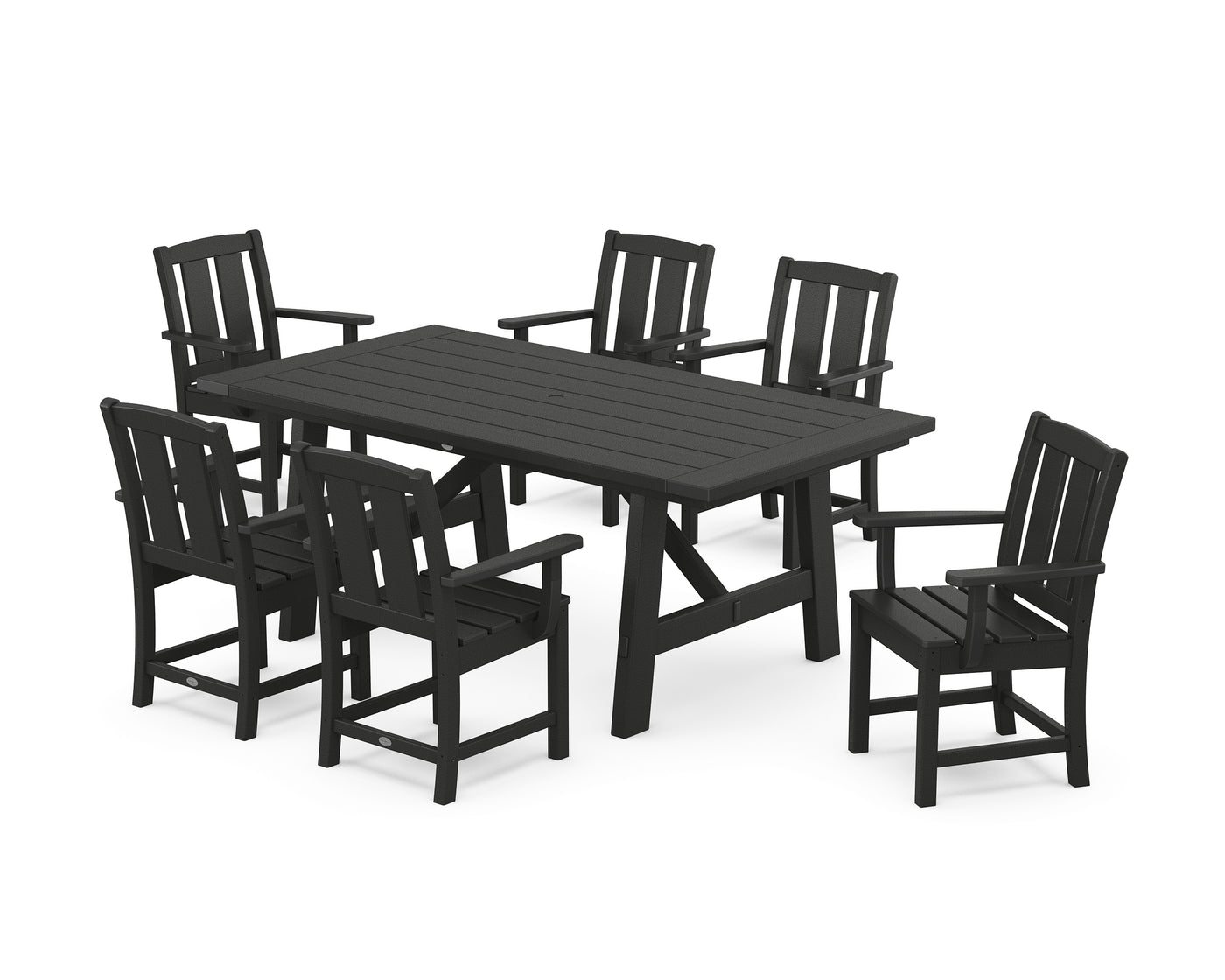 Mission Arm Chair 7-Piece Rustic Farmhouse Dining Set