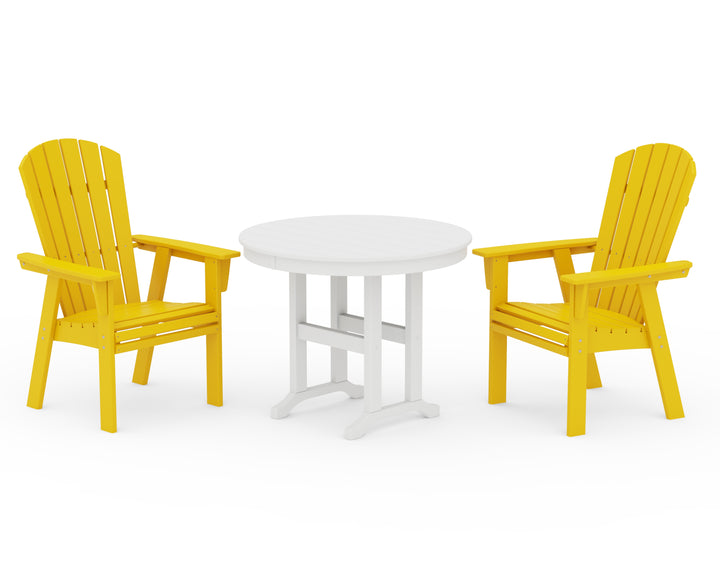 POLYWOOD® Nautical Adirondack 3-Piece Round Dining Set