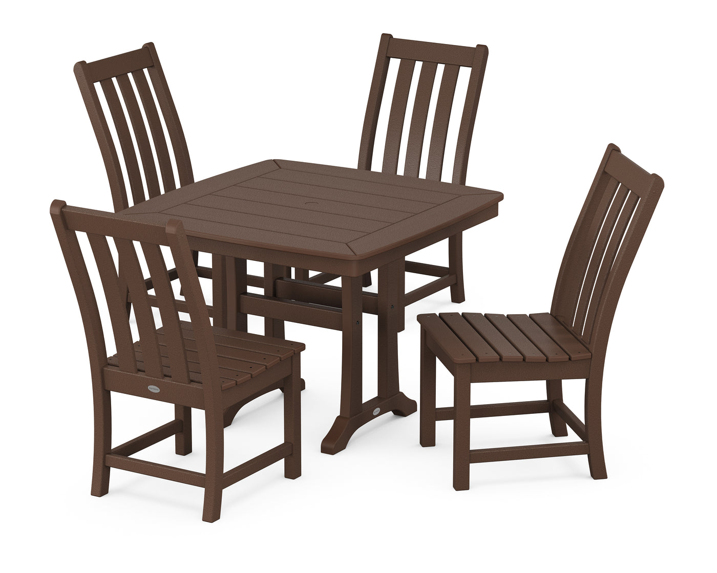 Vineyard Side Chair 5-Piece Dining Set with Trestle Legs