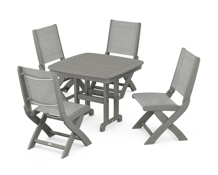 POLYWOOD® Coastal Folding Side Chair 5-Piece Dining Set