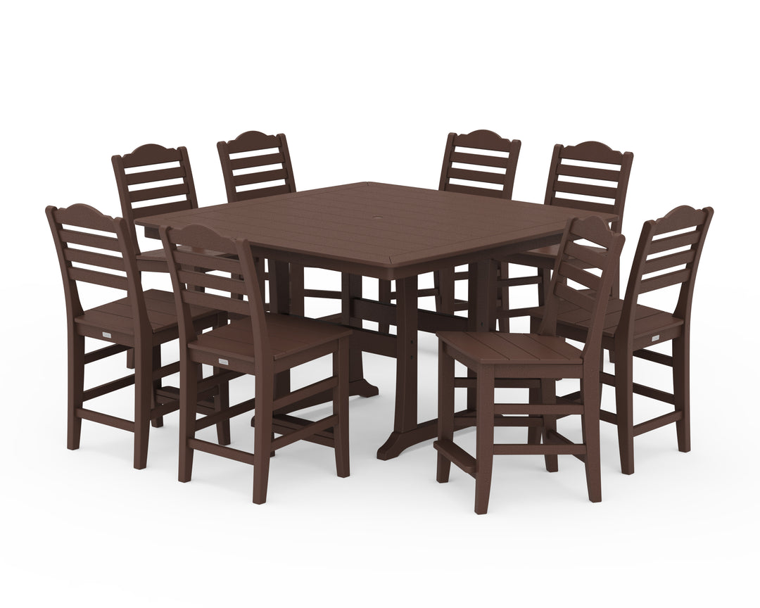 Draper James™ by  POLYWOOD® Savannah Side Chair 9-Piece Square Counter Set with Trestle Legs