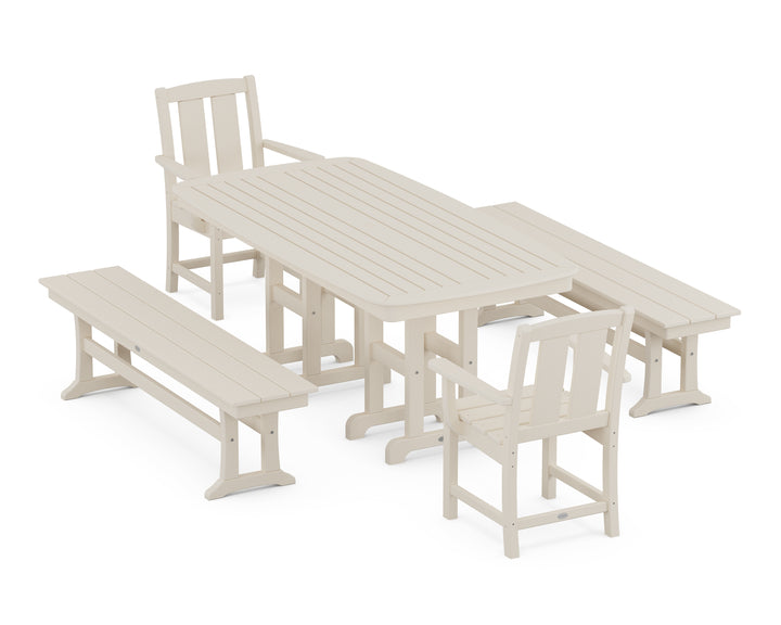 POLYWOOD® Mission 5-Piece Dining Set with Benches