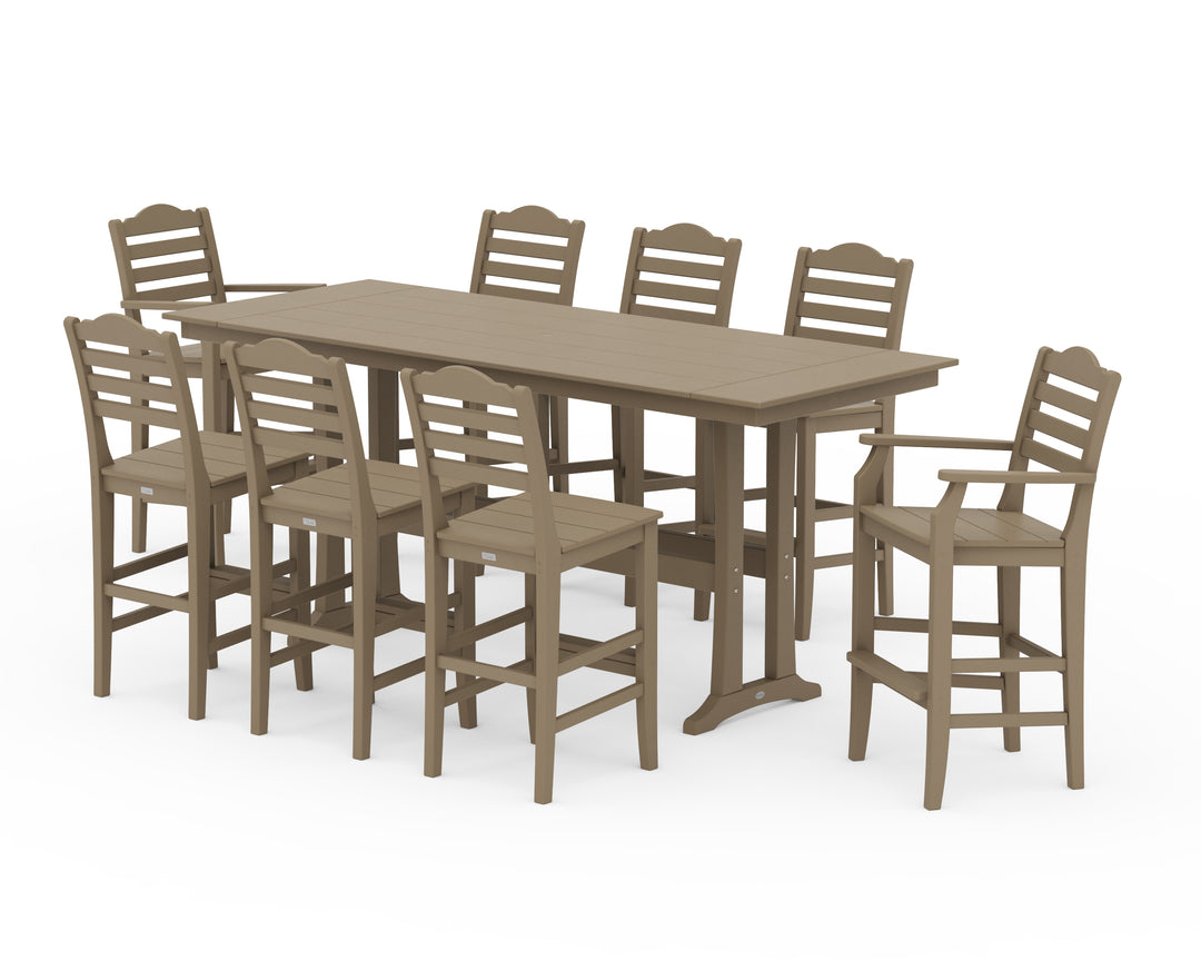 Draper James™ by  POLYWOOD® Savannah 9-Piece Farmhouse Bar Set with Trestle Legs