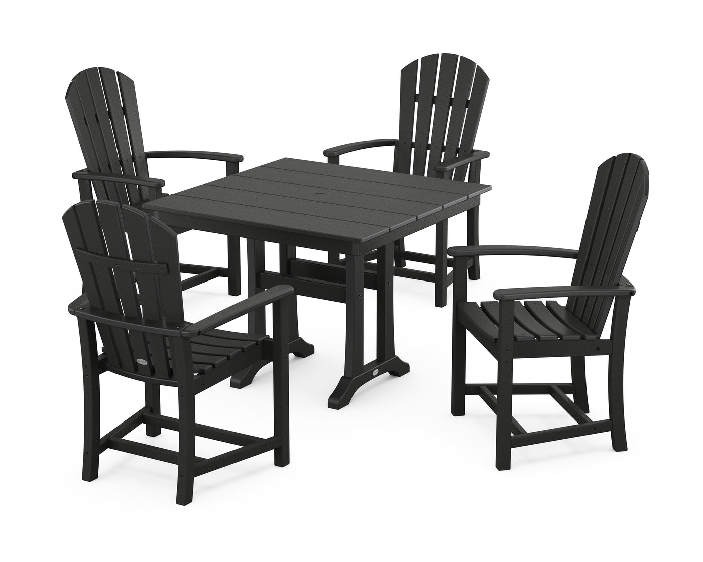 Palm Coast 5-Piece Farmhouse Dining Set With Trestle Legs