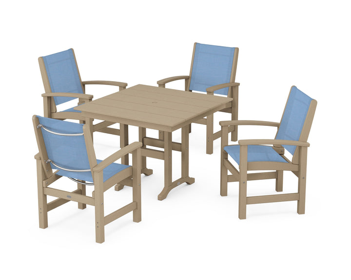 POLYWOOD® Coastal 5-Piece Farmhouse Dining Set
