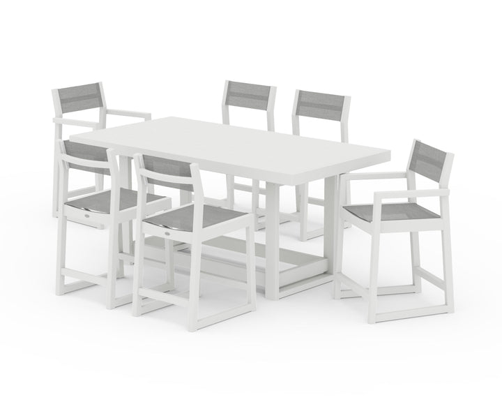 POLYWOOD® EDGE Sling 7-Piece Counter Table Set