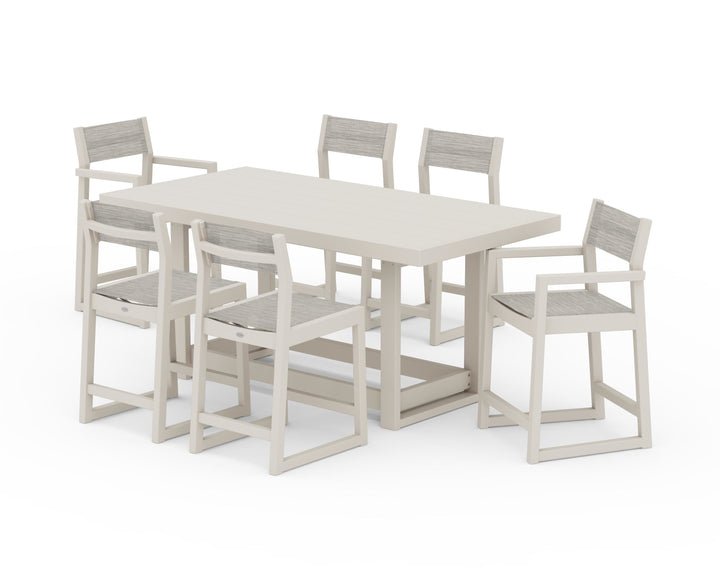 POLYWOOD® EDGE Sling 7-Piece Counter Table Set