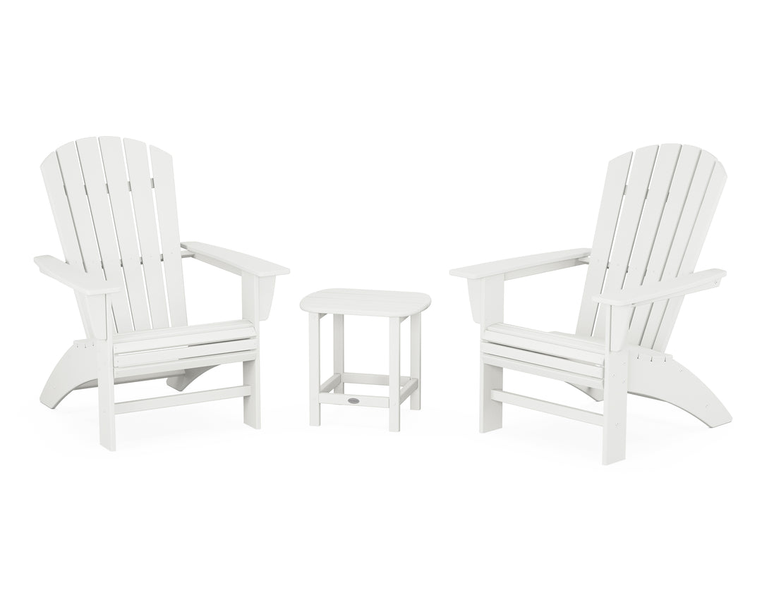 POLYWOOD® Nautical 3-Piece Curveback Adirondack Set