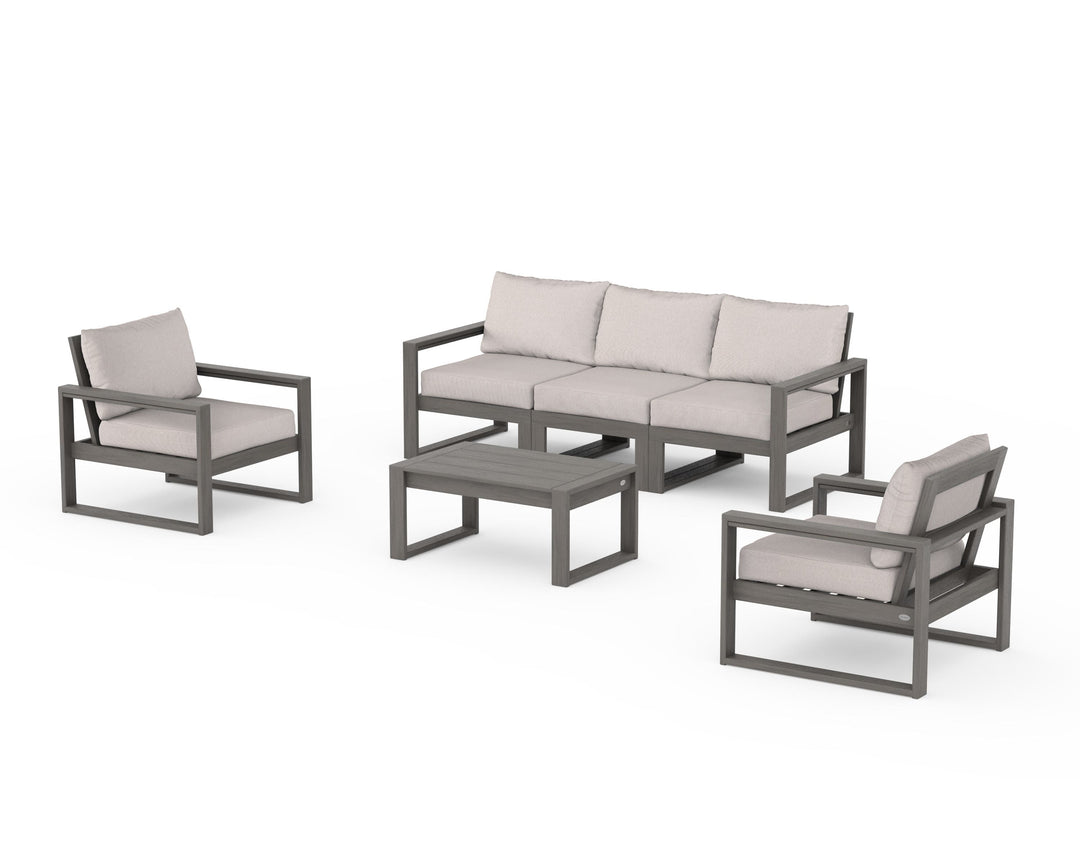 POLYWOOD® EDGE Sectional 4-Piece Deep Seating Set with Sofa