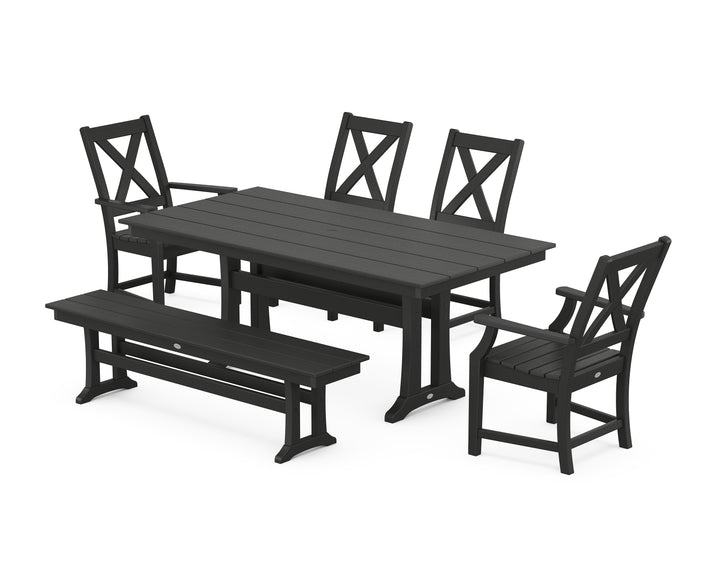POLYWOOD® Braxton 6-Piece Farmhouse Dining Set With Trestle Legs
