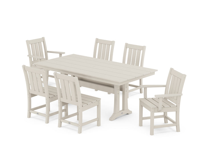 POLYWOOD® Oxford 7-Piece Farmhouse Dining Set with Trestle Legs