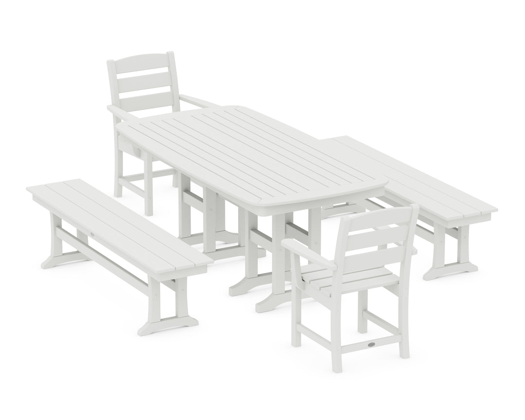 POLYWOOD® Lakeside 5-Piece Dining Set with Benches