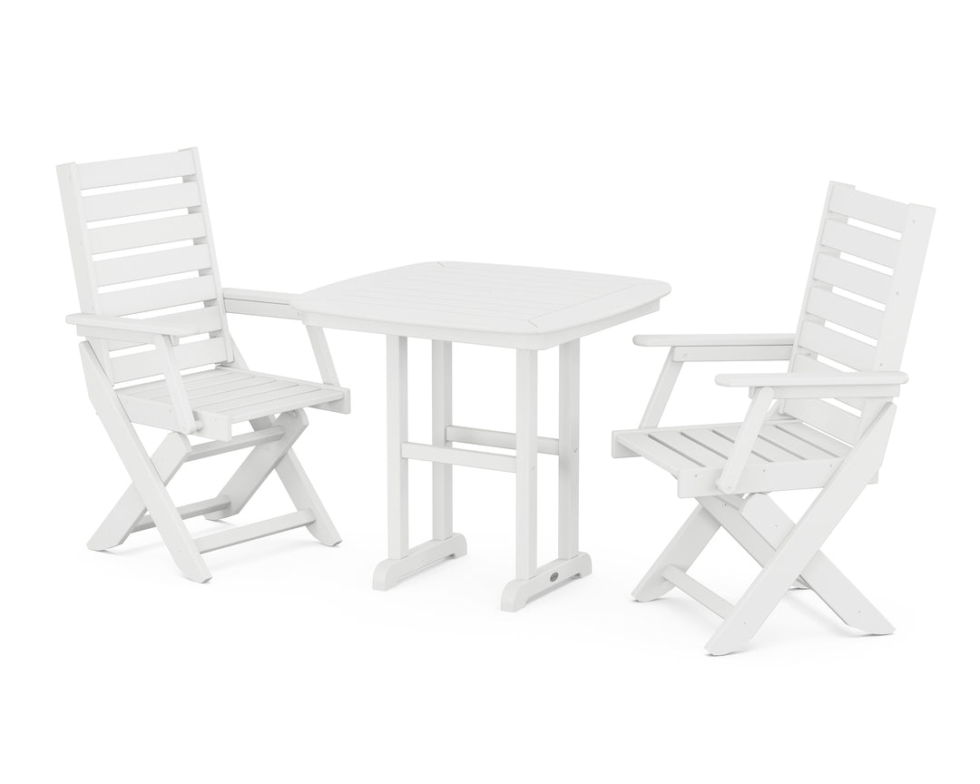 POLYWOOD® Captain Folding Chair 3-Piece Dining Set