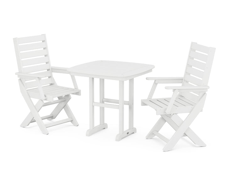 POLYWOOD® Captain Folding Chair 3-Piece Dining Set