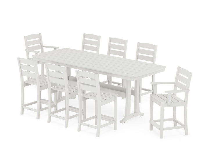 POLYWOOD® Lakeside 9-Piece Counter Set with Trestle Legs
