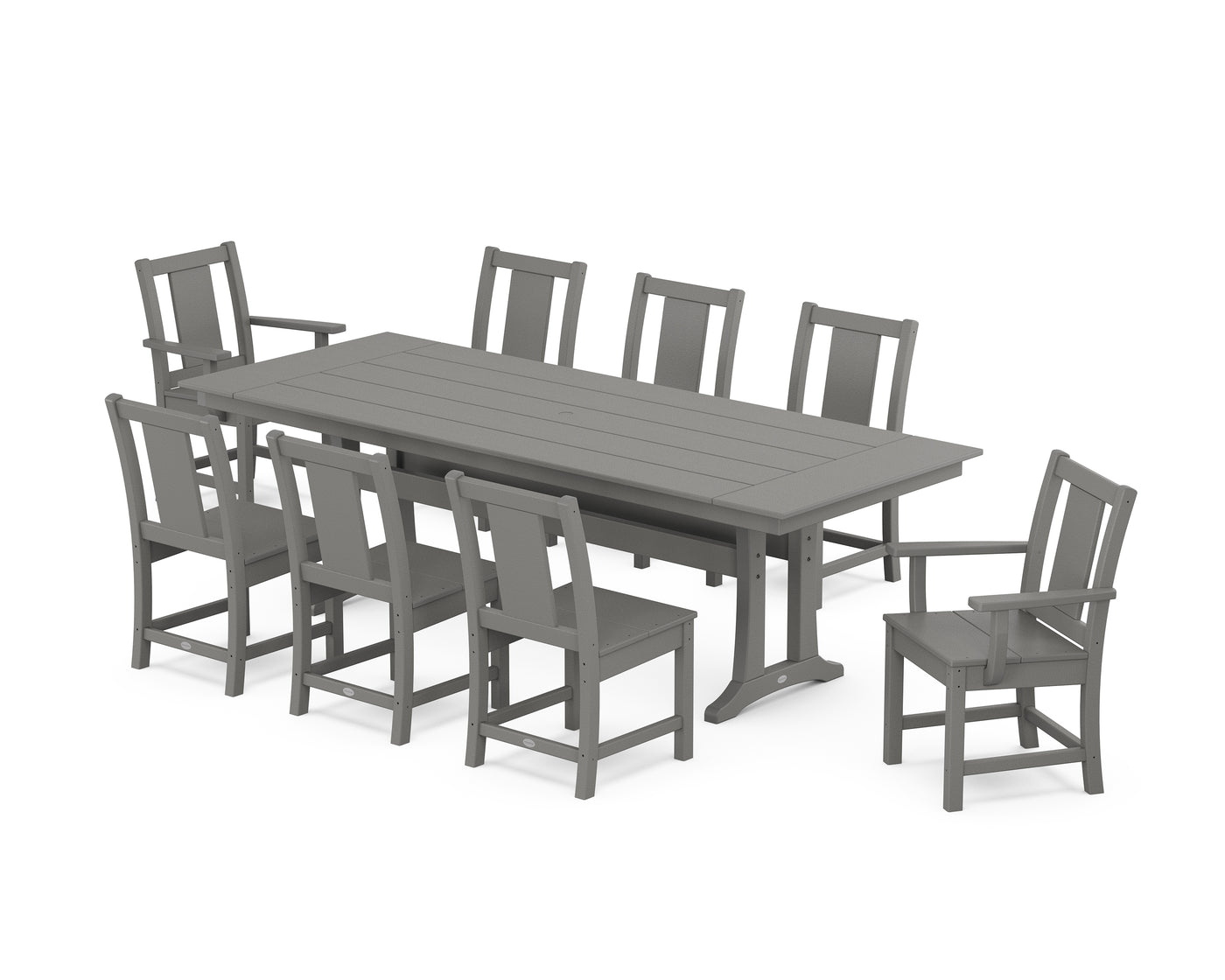 Prairie 9-Piece Farmhouse Dining Set with Trestle Legs