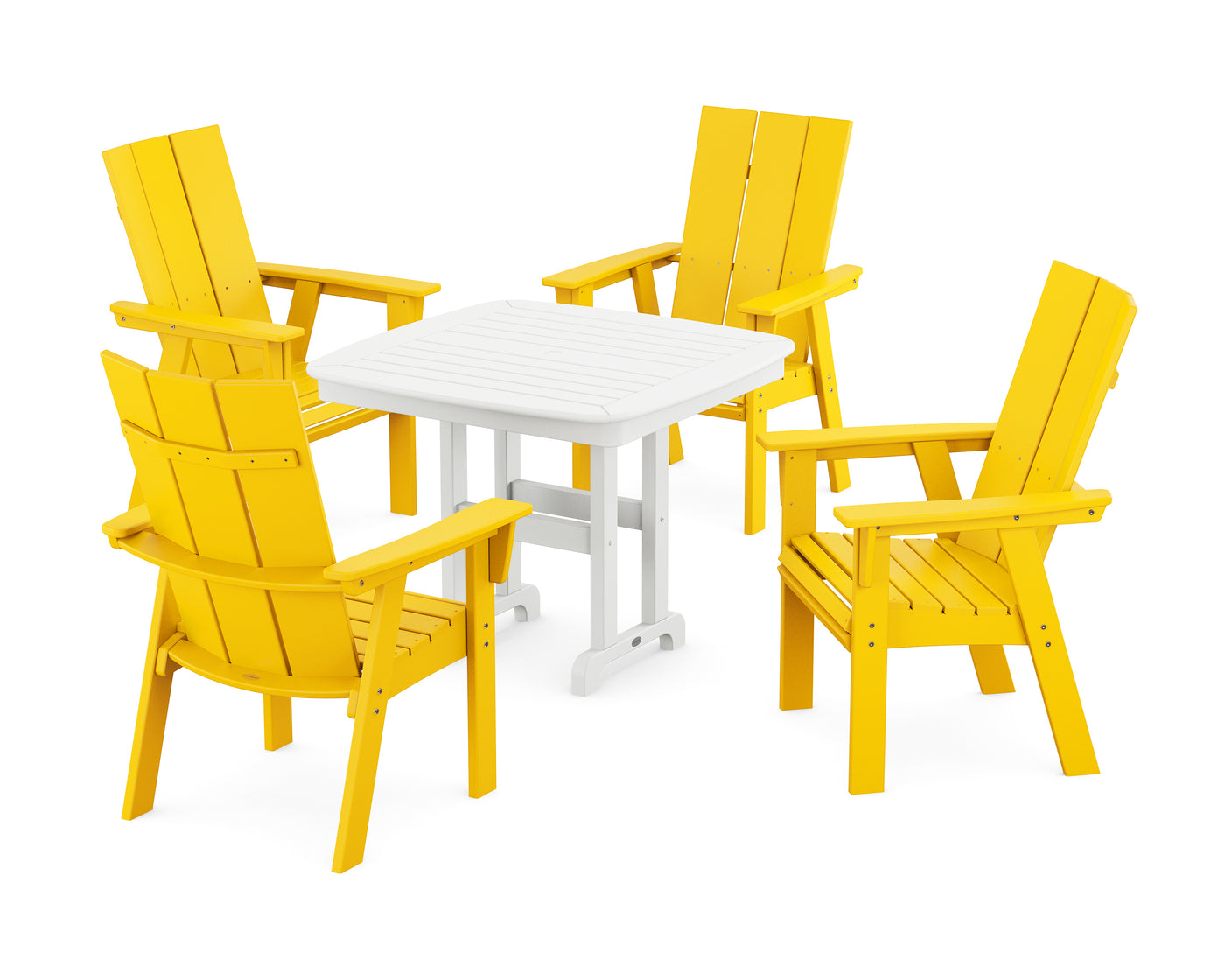 Modern Curveback Adirondack 5-Piece Dining Set