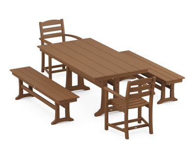 La Casa Cafe 5-Piece Farmhouse Dining Set With Trestle Legs