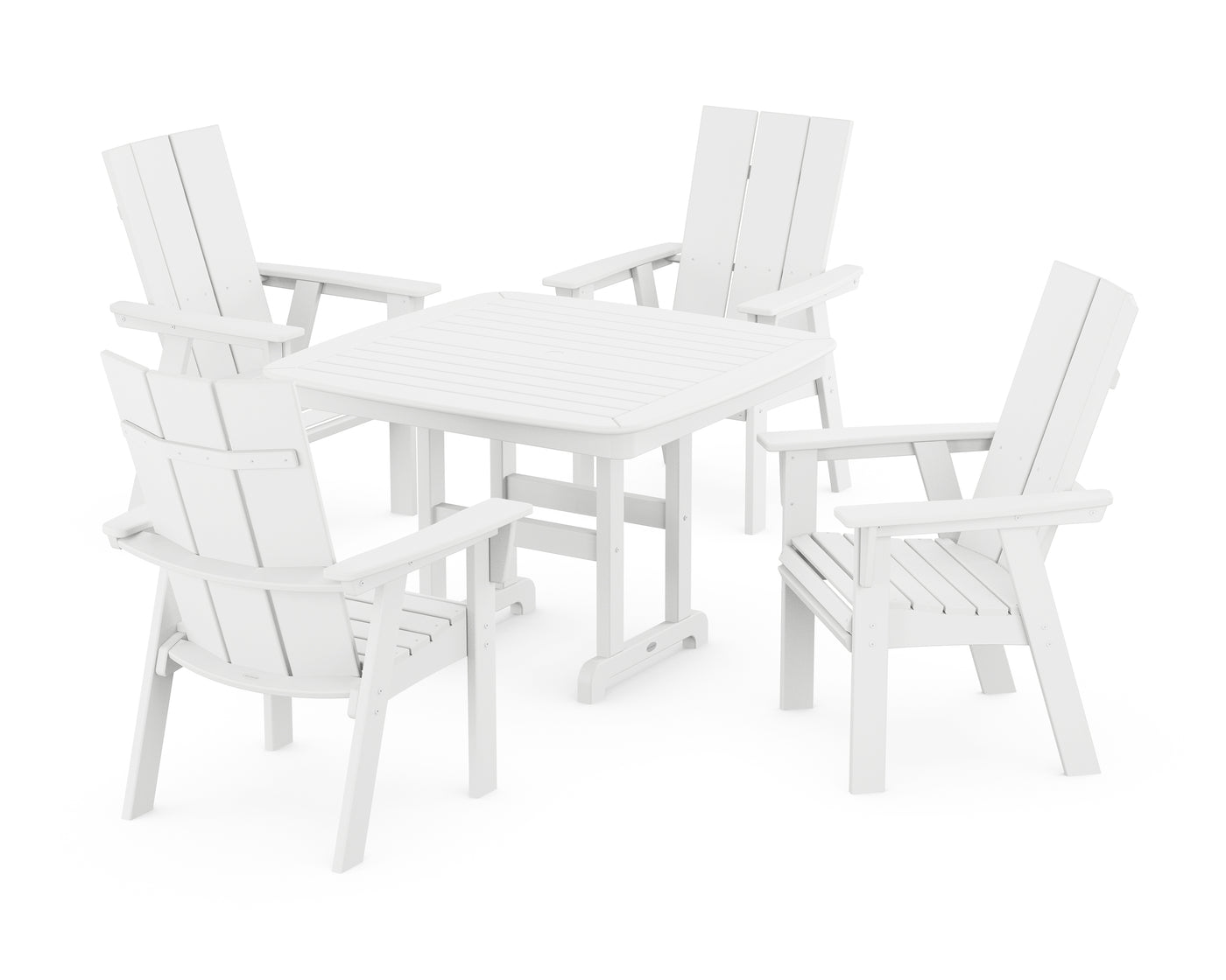 Modern Curveback Adirondack 5-Piece Dining Set