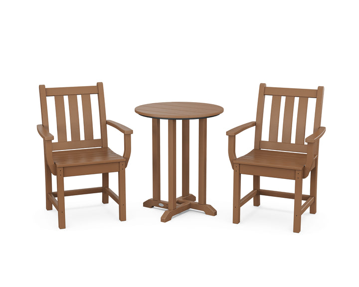POLYWOOD® Traditional Garden 3-Piece Round Bistro Dining Set